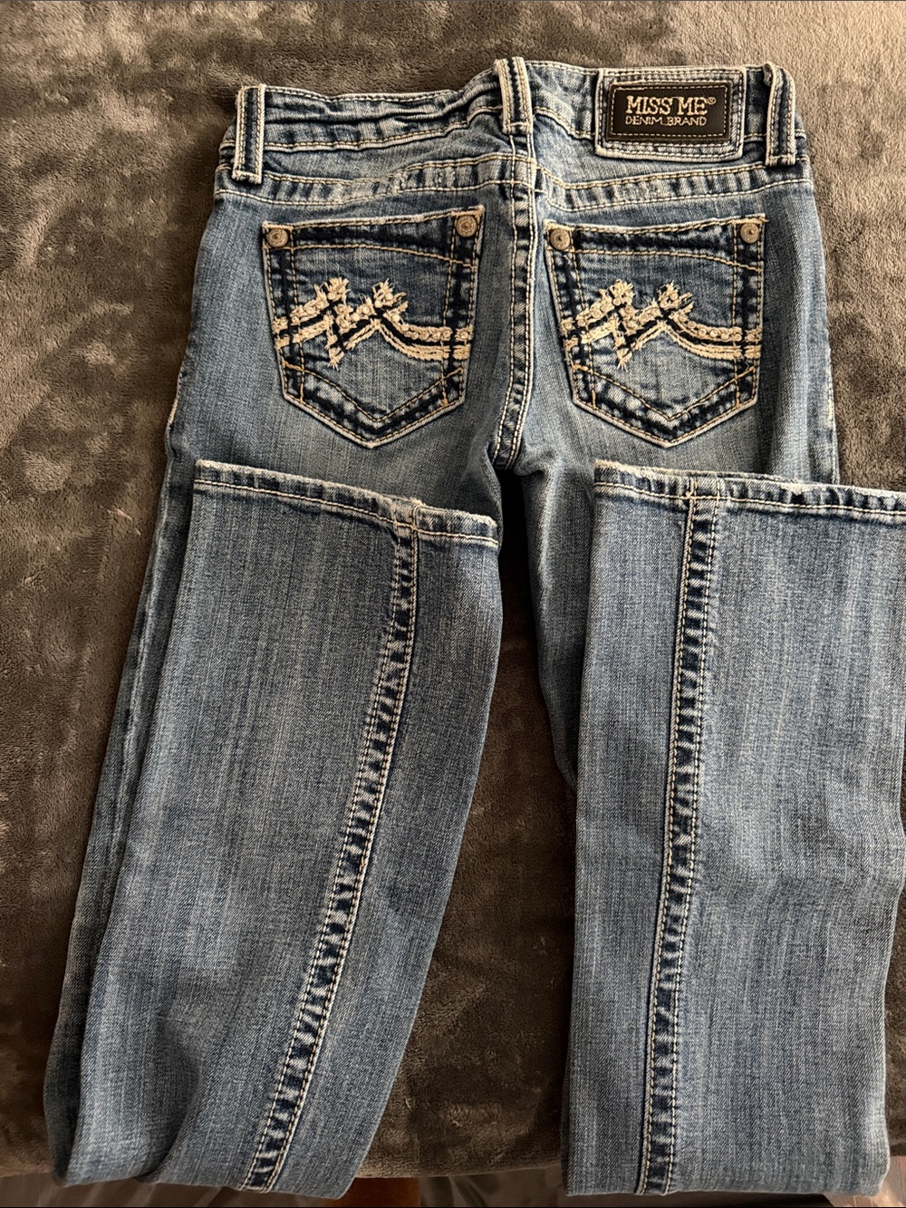 Miss Me Light Blue Women's Embroidered Back Pocket Boot Cut Jeans